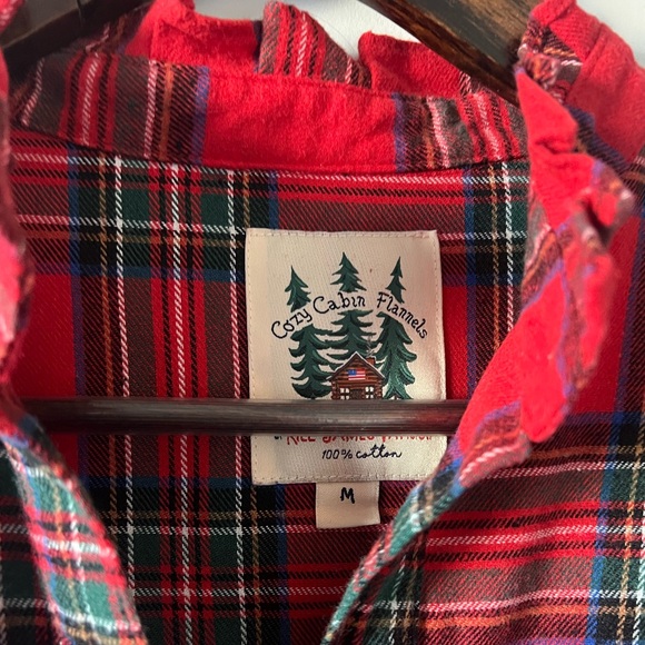 Kiel James Patrick KJP Winter Spice Flannel Dress Holiday Christmas Medium - Picture 4 of 4